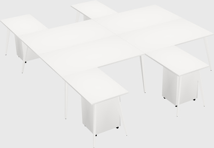 Shared l-shaped office desk system