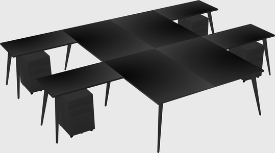 Shared l-shaped office desk system
