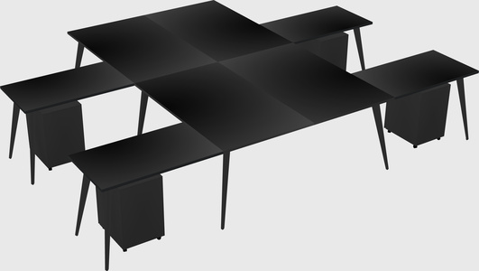 Shared l-shaped office desk system