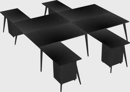 Shared l-shaped office desk system