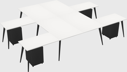 Shared l-shaped office desk system