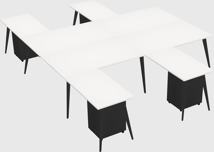 Shared l-shaped office desk system