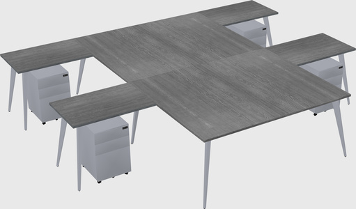 Shared l-shaped office desk system