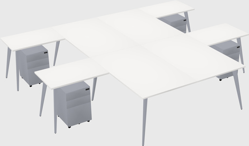 Shared l-shaped office desk system