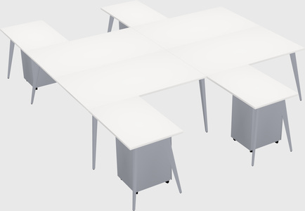 Shared l-shaped office desk system
