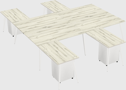Shared l-shaped office desk system
