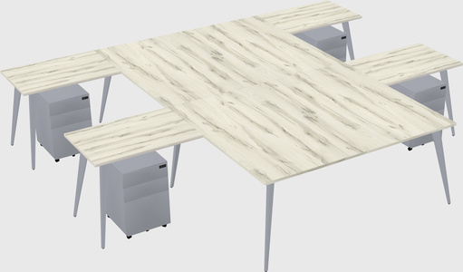 Shared l-shaped office desk system