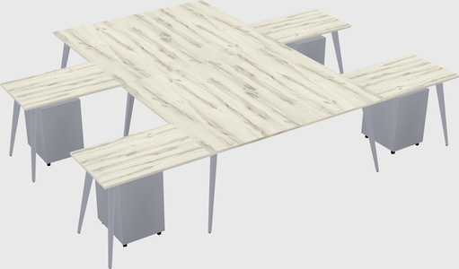 Shared l-shaped office desk system