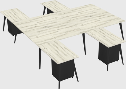 Shared l-shaped office desk system