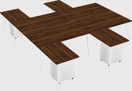 Shared l-shaped office desk system