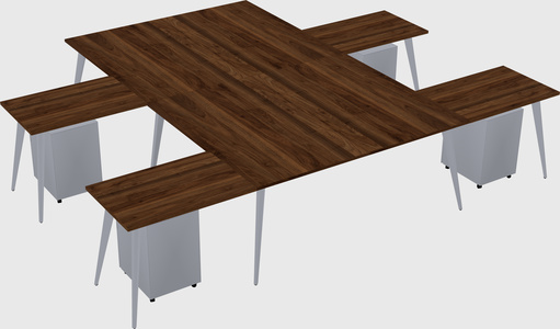 Shared l-shaped office desk system