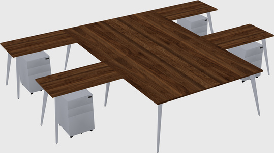 Shared l-shaped office desk system