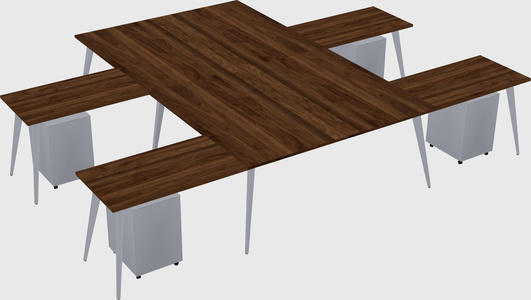 Shared l-shaped office desk system
