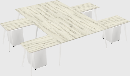 Shared l-shaped office desk system