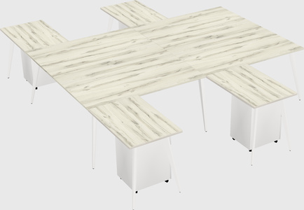 Shared l-shaped office desk system