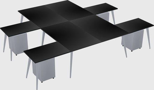 Shared l-shaped office desk system