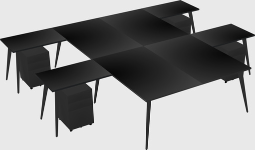 Shared l-shaped office desk system