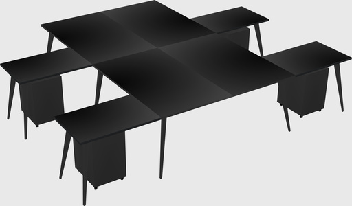 Shared l-shaped office desk system