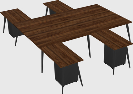 Shared l-shaped office desk system