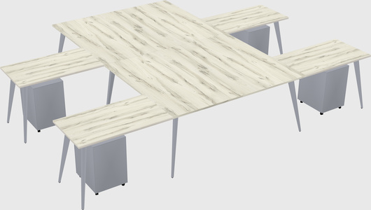 Shared l-shaped office desk system