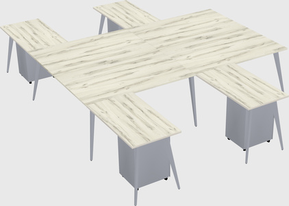 Shared l-shaped office desk system