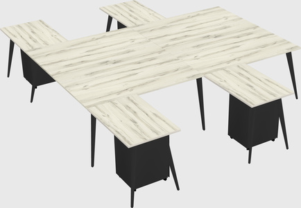 Shared l-shaped office desk system