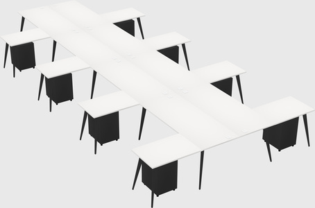 Shared l-shaped office desk system