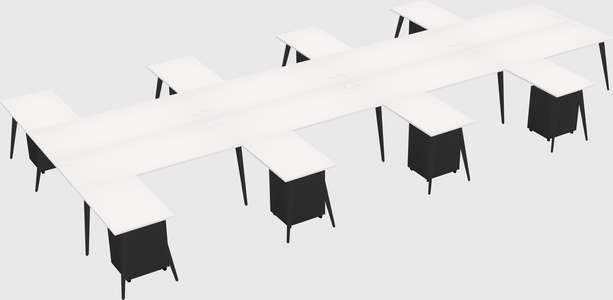 Shared l-shaped office desk system