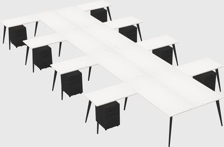 Shared l-shaped office desk system