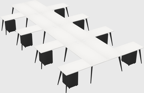 Shared l-shaped office desk system
