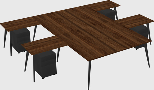 Shared l-shaped office desk system