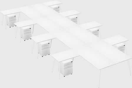 Shared l-shaped office desk system