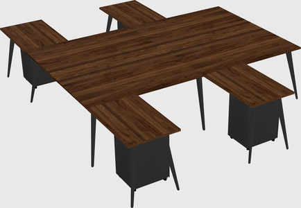 Shared l-shaped office desk system