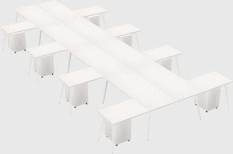 Shared l-shaped office desk system