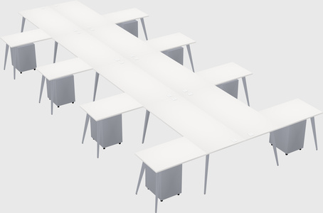 Shared l-shaped office desk system