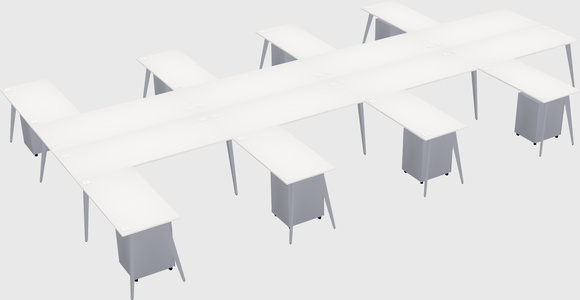 Shared l-shaped office desk system
