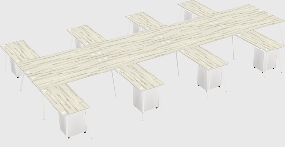 Shared l-shaped office desk system
