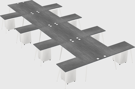 Shared l-shaped office desk system