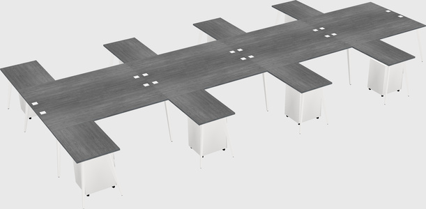 Shared l-shaped office desk system