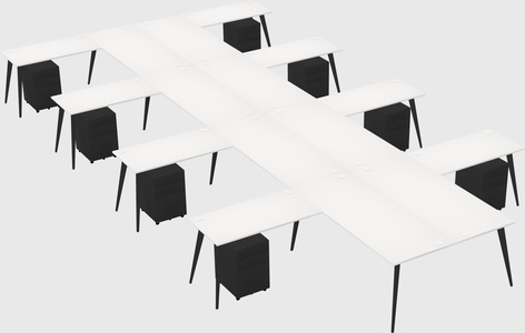 Shared l-shaped office desk system