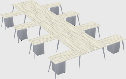 Shared l-shaped office desk system