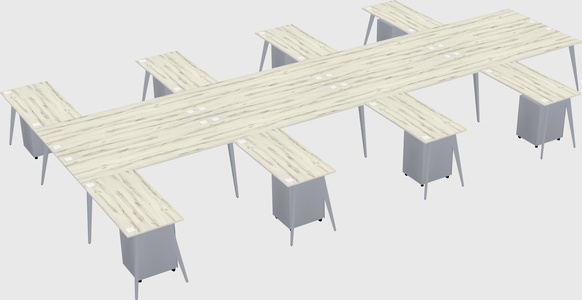 Shared l-shaped office desk system
