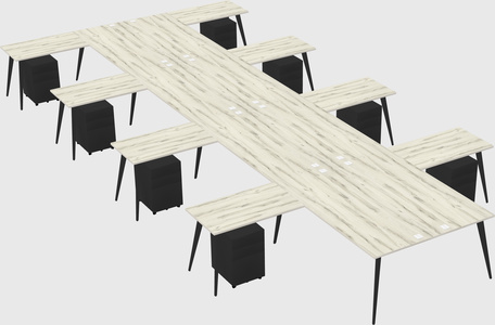 Shared l-shaped office desk system