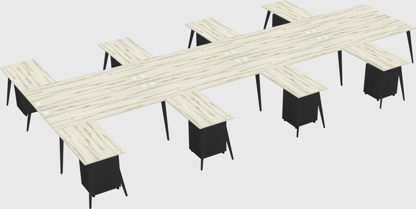 Shared l-shaped office desk system