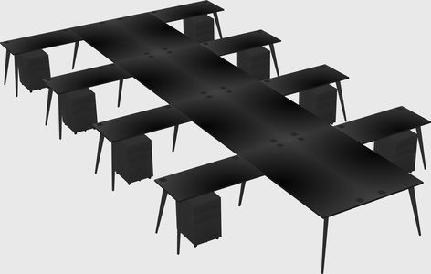 Shared l-shaped office desk system