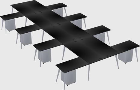Shared l-shaped office desk system