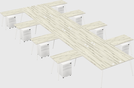 Shared l-shaped office desk system