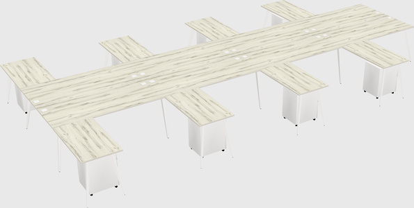 Shared l-shaped office desk system