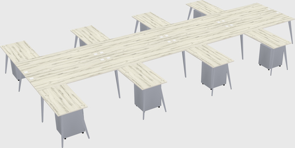 Shared l-shaped office desk system