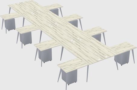 Shared l-shaped office desk system